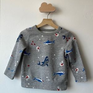 Old Navy Valentines Day Shark Crewneck Sweatshirt Size 18-24M